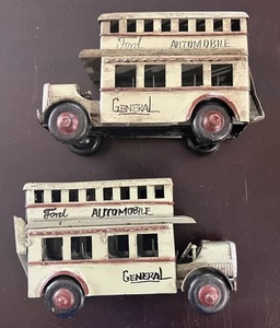 Vintage Tin Toy Double Dutch Decker Bus 1950's VHTF Great Shape Vhtf Lot Of 2 - Picture 1 of 14
