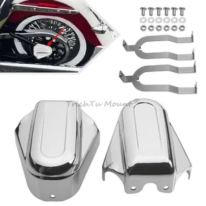 Chrome Bar Shield Rear Axle Covers Swingarm Cap For Harley Softail FLSTC FLSTSB - Bild 1 von 14