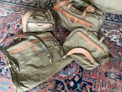 Vintage Hartmann Nylon & Leather  Luggage  Set W/ Small Cosmetic Bags - Image 1 of 4
