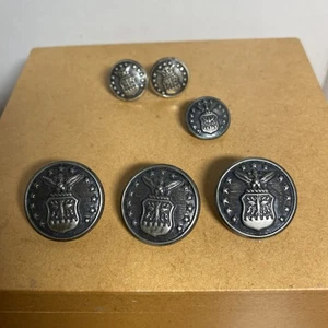 Vintage US Air Force Uniform Button - Military Collectible Lot Of 6 - Picture 1 of 5