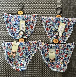 Marks and Spencer Ladies 4 Pairs Bikini Knickers Size 10 Blue Mix - Picture 1 of 4