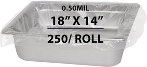0,5 Mil 18" x 14" L HDPE Dampf Tisch Pfanne Liner mit Twist Tie | 250 Beutel - Bild 1 von 6
