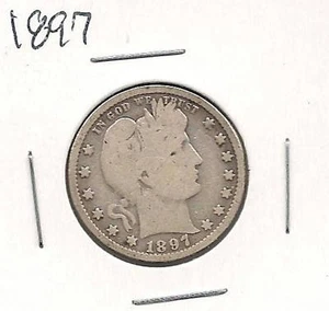 1897 Barber Quarter : Good + - Picture 1 of 2