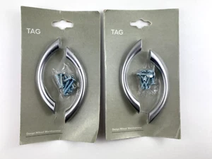 Ikea Tag Drawer Handles Pulls 3 3/4" Centers Matte Chrome 966.706.83 Lot of 2 - Picture 1 of 5