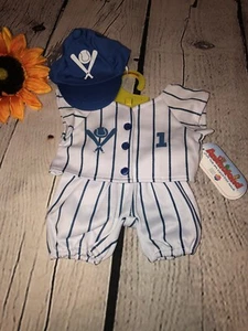 Blue Pinstripe Baseball Outfit Fits Most 15" - 18" Build-a-bear & Make Your Own - Picture 1 of 8