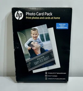 HP Inkjet Printer Glossy Photo Card Picture Paper Pack / NEW Open Box - Picture 1 of 2