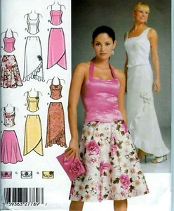 LADIES ELEGANT EVENING TOPS, SKIRTS & PURSE SEWING PATTERN 14-22 Simplicity 4990 - Picture 1 of 3