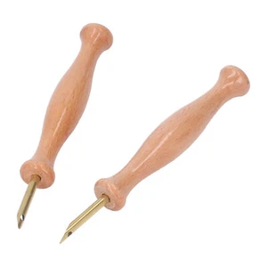 2 Sets Punch Needle Sturdy Metal Wooden Thickened Handle Wear Resistant Easy SHD - Picture 1 of 12