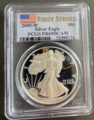 2005-W PCGS PR69DCAM Silver American Eagle First Strike - Image 1 of 3