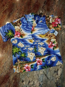 RJC Hawaii Kids Size 6 Hibiscus Island Cotton Button Up Shirt - Picture 1 of 8