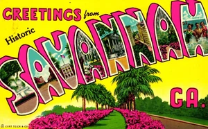 Postcard greetings from historic Savannah, Georgia - Imagen 1 de 2