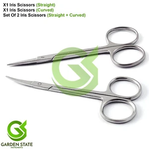 Dental Iris Gummi Schere scharf gerade + gebogene chirurgische Veterinärinstrumente - Bild 1 von 4