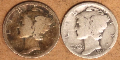 (2) Mercury Dimes - 1923 1923S - #8177T5017 - FREE SHIPPING Cover