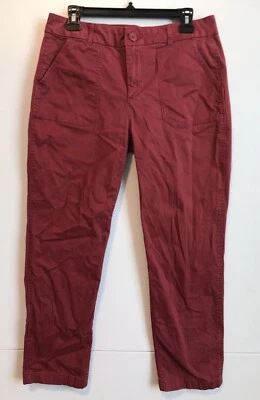 Pantalones Lee para mujer 10 M 31x25 rojos ajustados al tobillo tiro medio algodón ajuste regular Foto 1 de 4