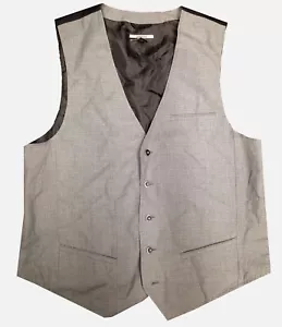 $168 Alfani Big & Tall Men's Gray Slim Fit Check Suit Vest Waistcoat Size LT - Picture 1 of 1
