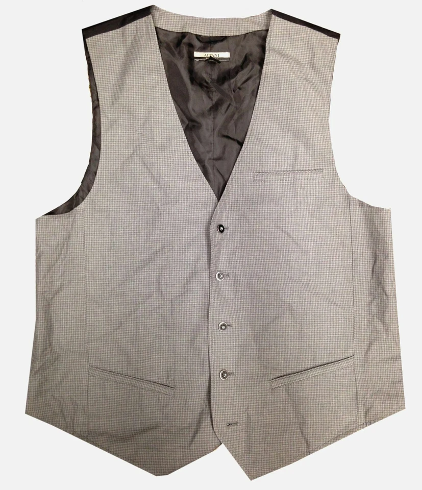 $168 Alfani Big & Tall Men's Gray Slim Fit Check Suit Vest Waistcoat Size LT - Image 1 of 1