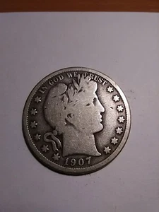 1907-D and 1908-D Barber Half Dollars - Picture 1 of 4