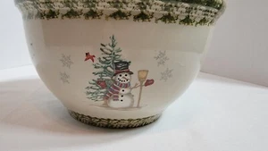 Cuenco mezclador grande de gres We Can Build A Snowman Design 10,5 x 6 - Imagen 1 de 7