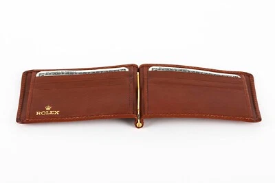 rolex wallet red leather wallet money clip new - Image 1 of 2