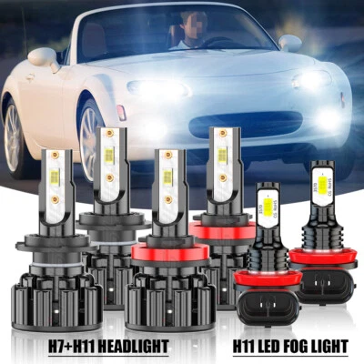 Para Mazda MX-5 Miata 2006-2014 6x faros LED haz alto/bajo + bombillas antiniebla Foto 1 de 4