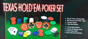 Poker-Set, Metallbox, 200 Pokerchips, 2 Decks, Dealer-Small - Big Blind Button - Bild 1 von 10