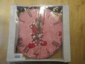 Wanduhr Clown rot rosa analog Neu - Bild 1 von 5