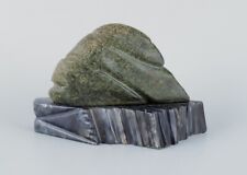 Greenlandica, soapstone sculpture on a marble base. Mid-20th C.