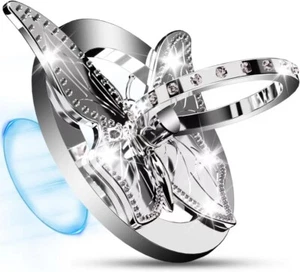 BBD Magnetic Phone Grip Butterfly Phone Ring Holder with Metal Ring Stylish Twin - Picture 1 of 7