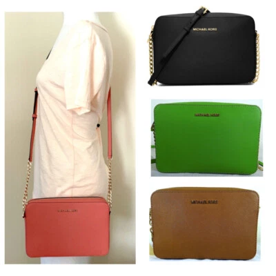 Bolso Bandolera Grande Michael Kors Jet Set EW Cuero Saffiano Foto 1 de 3