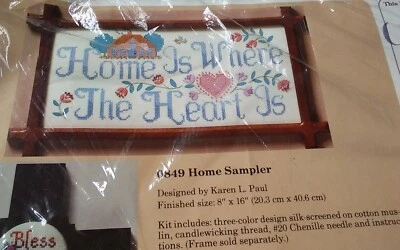 The Creative Circle stamped embroidery kit 0849 Home Sampler 8x16" NEW - Image 1 of 3