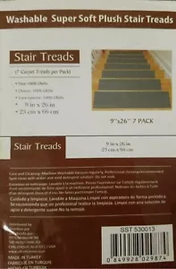 Washable Super Soft Plush Stair Treads SST3118-7 9”x31” Brown 7-pack - Picture 1 of 1