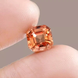 9.19 Ct Ceylon Padparadscha Sapphire Loose Asscher Cut Gemstone, Premium Quality - Picture 1 of 4