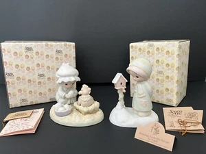 2 Enesco Precious Moments Friendship Themenfiguren 1983, 1988 Eier, Segen - Bild 1 von 9
