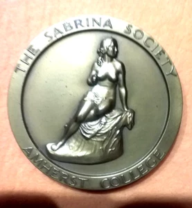 (pgasteelers1)Amherst College Sabrina Society-Robert Frost 1963 Bz.Medaille 69mm - Bild 1 von 6