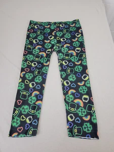 No Boundaries St Patricks Day Legging Capris Junior Size L 11 13 Neon Multicolor - Picture 1 of 6