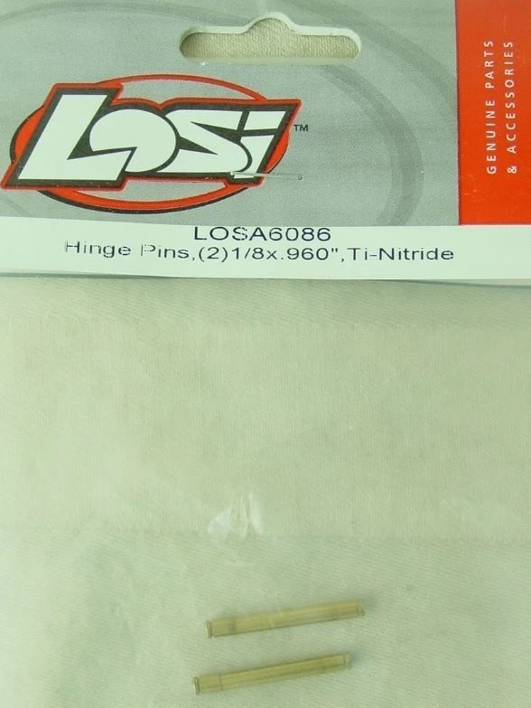 Team Losi Ti-Nitride Hinge Pins, (2) 1/8 x .960/XXX  LOSA6086 - Image 1 of 1