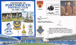 Portsmouth Football Club Firmado Capt D M Alto OBE & Sqn Ldr Tommy Rowe Pilot WW - Imagen 1 de 7