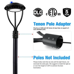 150W Led Post Top Lights with Photocell Street Garden Circular Area Pole Light - Picture 1 of 12