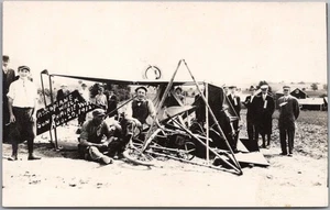Foto postal RPPC 1912 SUN PRAIRIE, Wisconsin AVIACIÓN TEMPRANA "Naufragio de avión" - Imagen 1 de 2