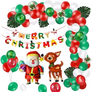 Kit Guirnalda Arco Globo Navidad, Rojo Verde Navidad Globos Látex W2033 - Imagen 1 de 6
