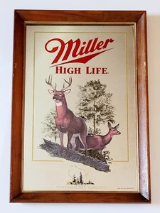 VTG  WHITETAILED DEER MILLER HIGHLIFE WILDLIFE SERIES 1ST PRINTING MIRROR/SIGN - Picture 1 of 4
