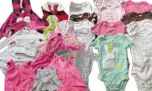 3 MONATE Paket 24 Teile gemischt Mädchen Zip Pyjama Hoodie Bodys Strampler Unterhose - Bild 1 von 18