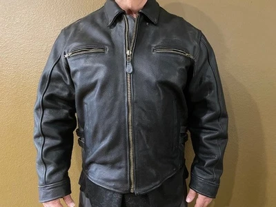 leather Biker Jacket men Eastriders size XL - Image 1 of 4