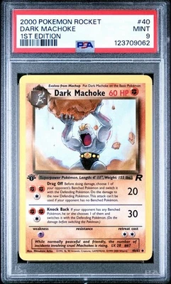 Pokemon 1st Edition Rocket # 40 Dark Machoke PSA 9 MINT Trusted Seller NEW CERT - Image 1 of 2