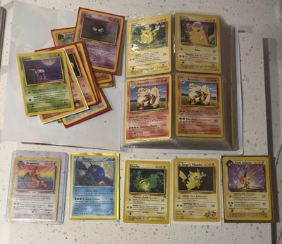 Vintage Pokemon Cards Bundle Base / other card sets 160 cards with holder  - Image 1 of 4
