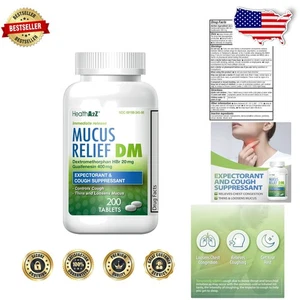 Mucus Relief DM 200ct Tablets | Guaifenesin 400mg Productive Cough Relief - Picture 1 of 8