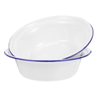  2 Pcs Campinggeschirr Aus Emaille Essgeschirr Emailleschale Suppenschüssel - Bild 1 von 4