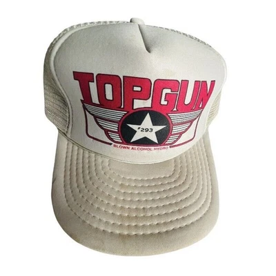 Top Gun Vintage #293 Blown Alcohol Hydro Trucker Hat Cap Gray RARE - Image 1 of 4