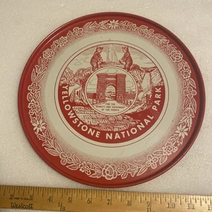 VINTAGE YELLOWSTONE NATIONALPARK SOUVENIR BLECH TABLETT - Bild 1 von 18