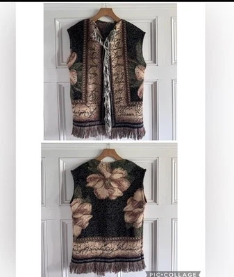 Handmade magnolia open fringe jacket- Medium - Image 1 of 3